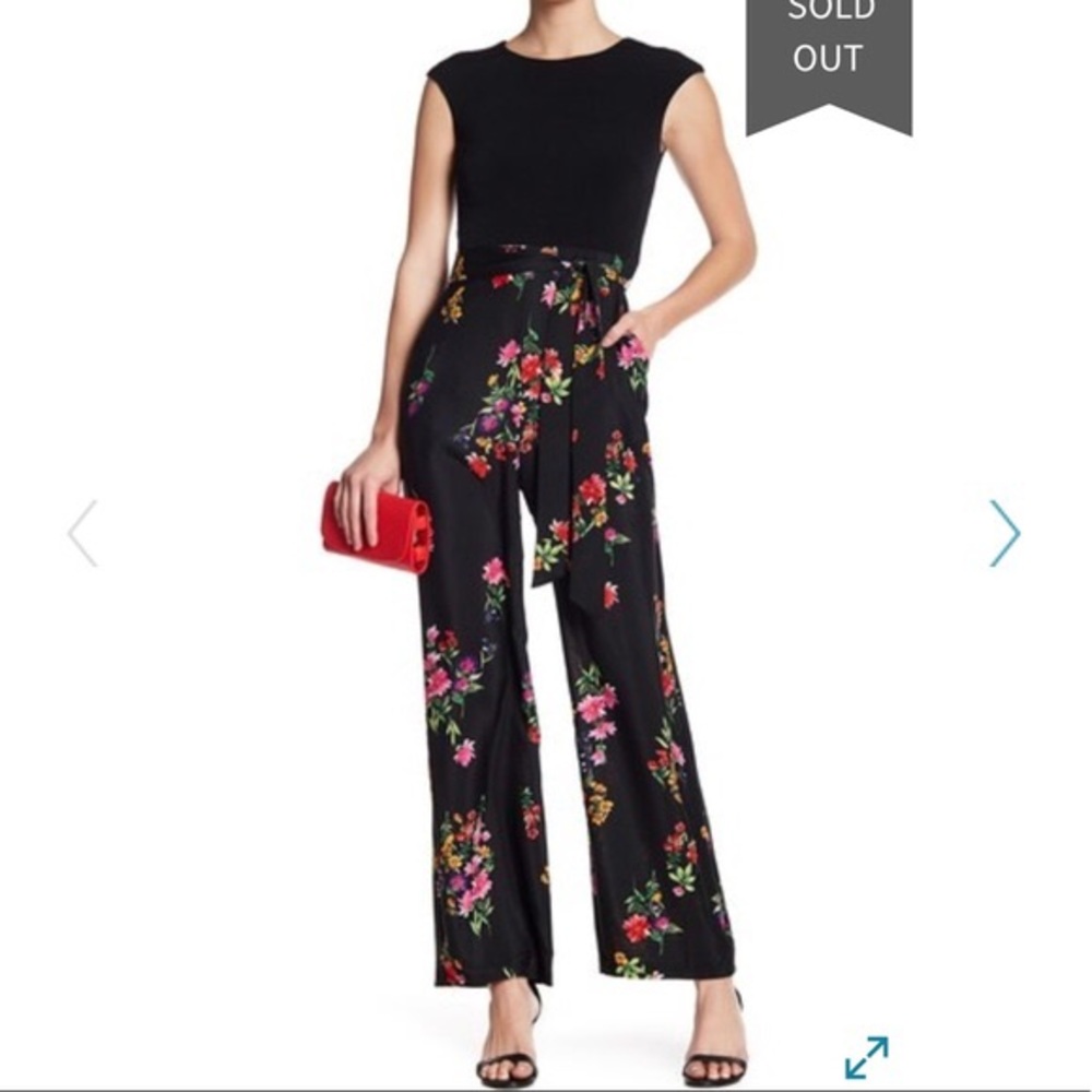 VINCE CAMUTO Wide Leg Floral Jumpsuit